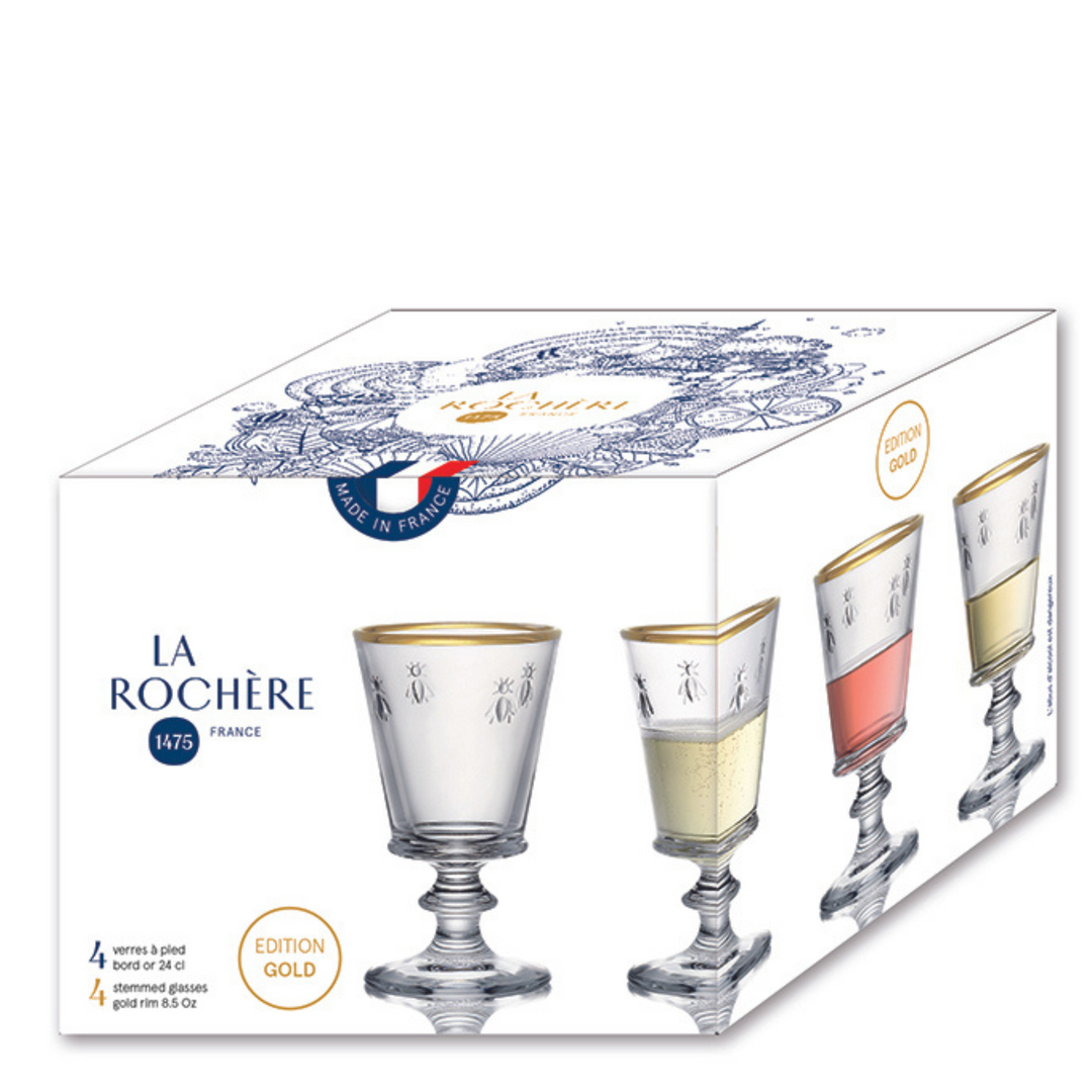 Limited Edition Gold Bee Wine Glasses Set-4